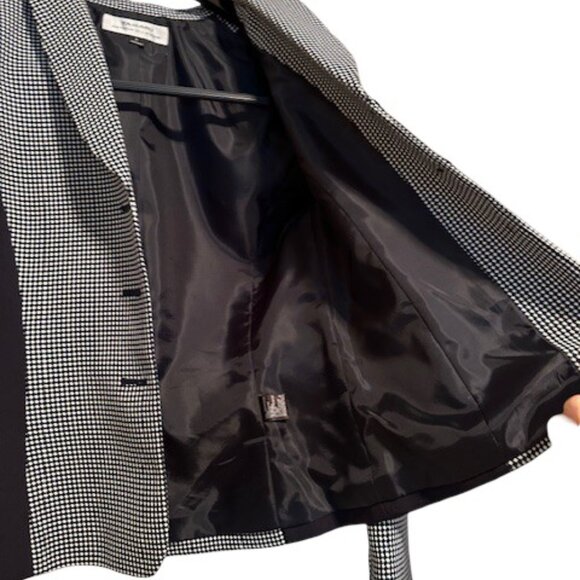 Tahari Arthur S Levine Black and White Houndstooth 2 Piece Skirt Set - Size 6 - Picture 7 of 11